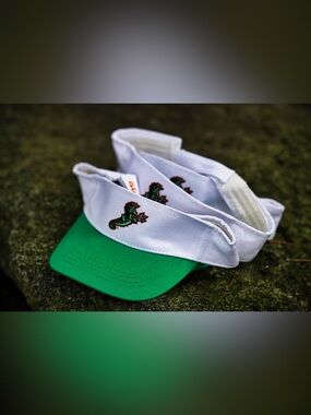 Lot of 3 White & Green Visors with Embroidered Seahorse – Adjustable